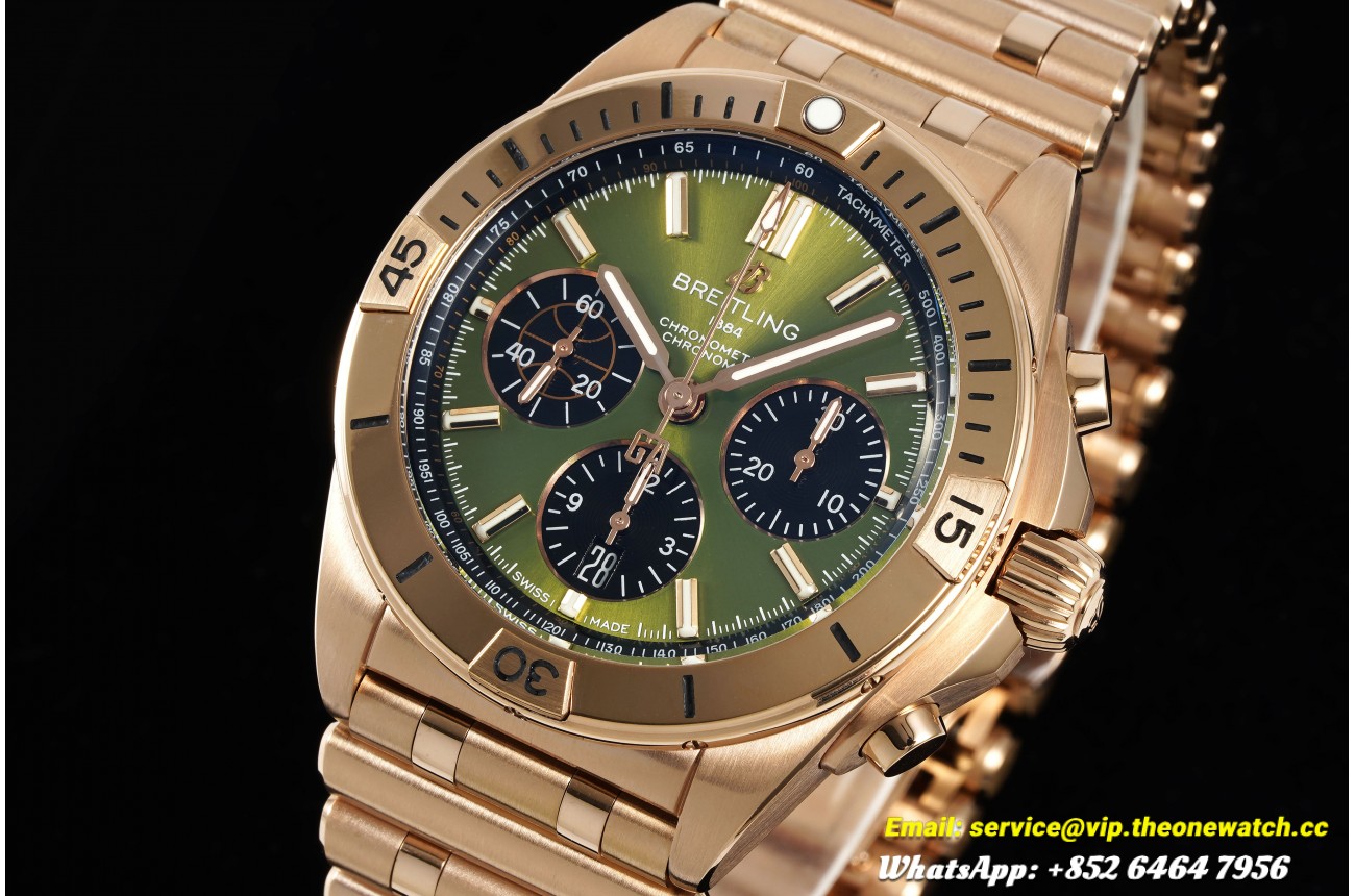 Chronomat B01 42MM RG/RG Green/Stk BLF A7750