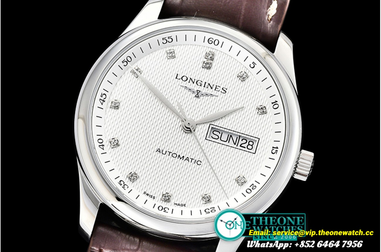 Longines - Master Collection DayDate SS/LE LGF White/Diams A2836