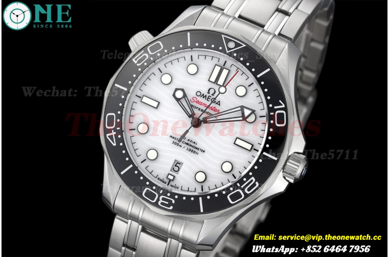 Seamaster 300m 42mm SS/SS White Dial T+F A8800