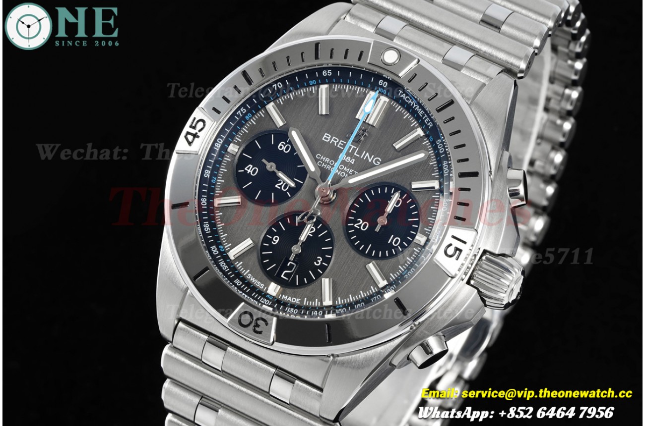 Super Chronomat B01 42MM Grey Bezel SS/SS Grey/Stk Dial BLF A7750