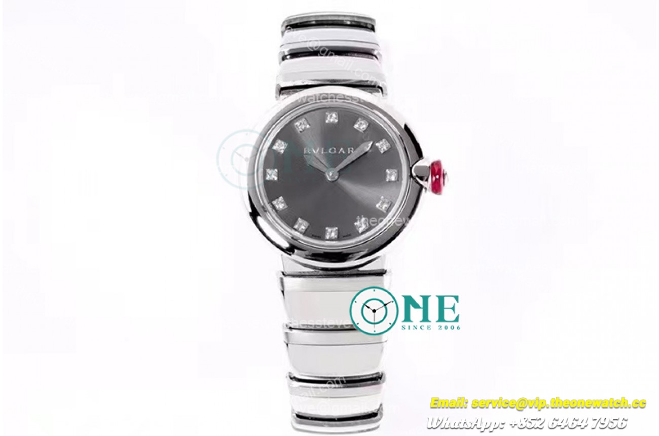 Bvlgari - Lvcea series 28mm SS/SS Grey/Dia BVF Swiss Qua