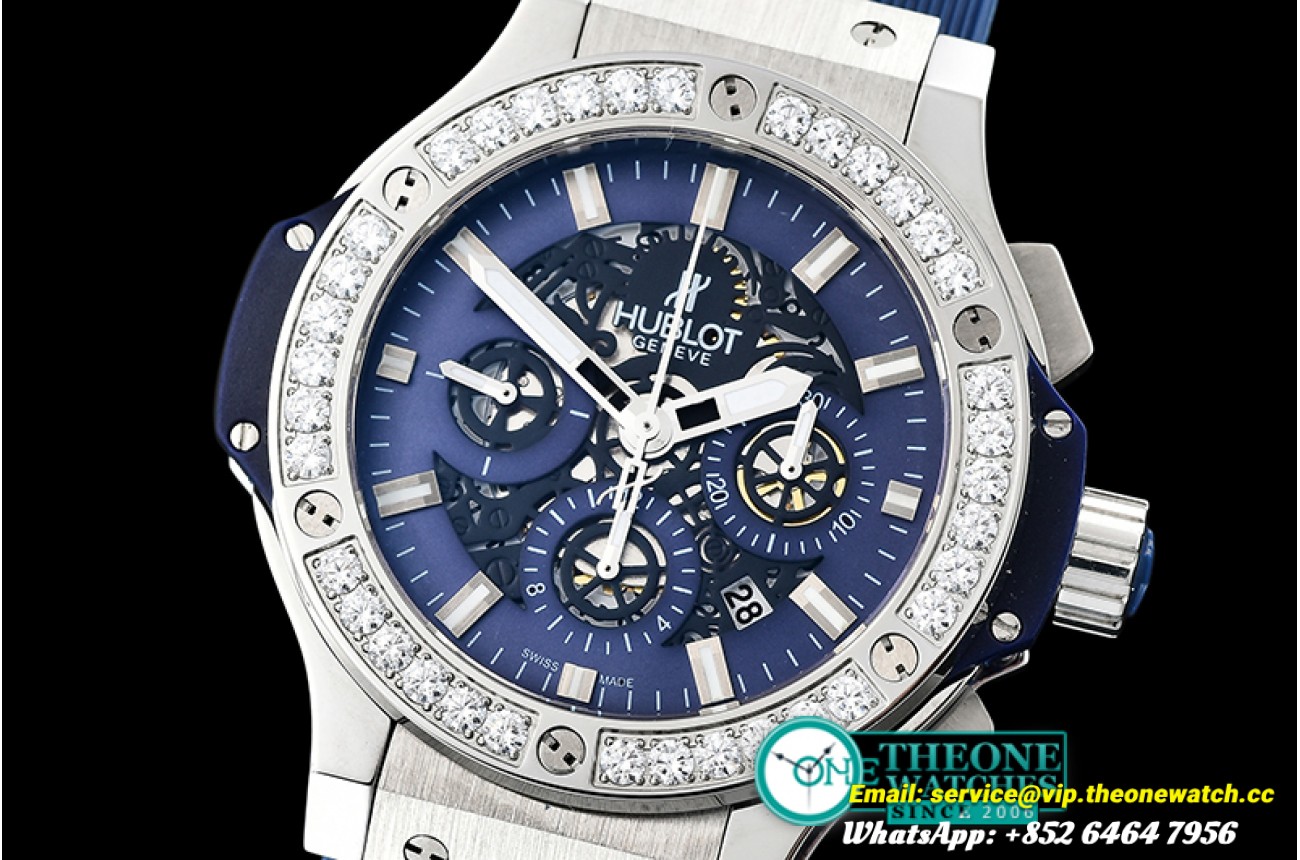 Hublot - Big Bang Evolution DIAM/SS/RU Blue Skele A7750 Mod