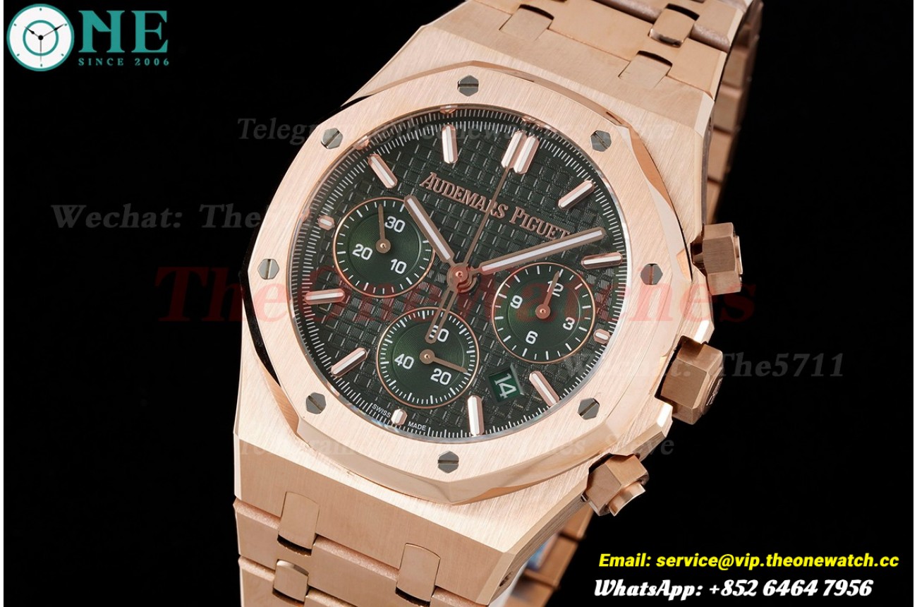 Royal Oak Chrono 26240 RG/RG Green/Stk BF A7750