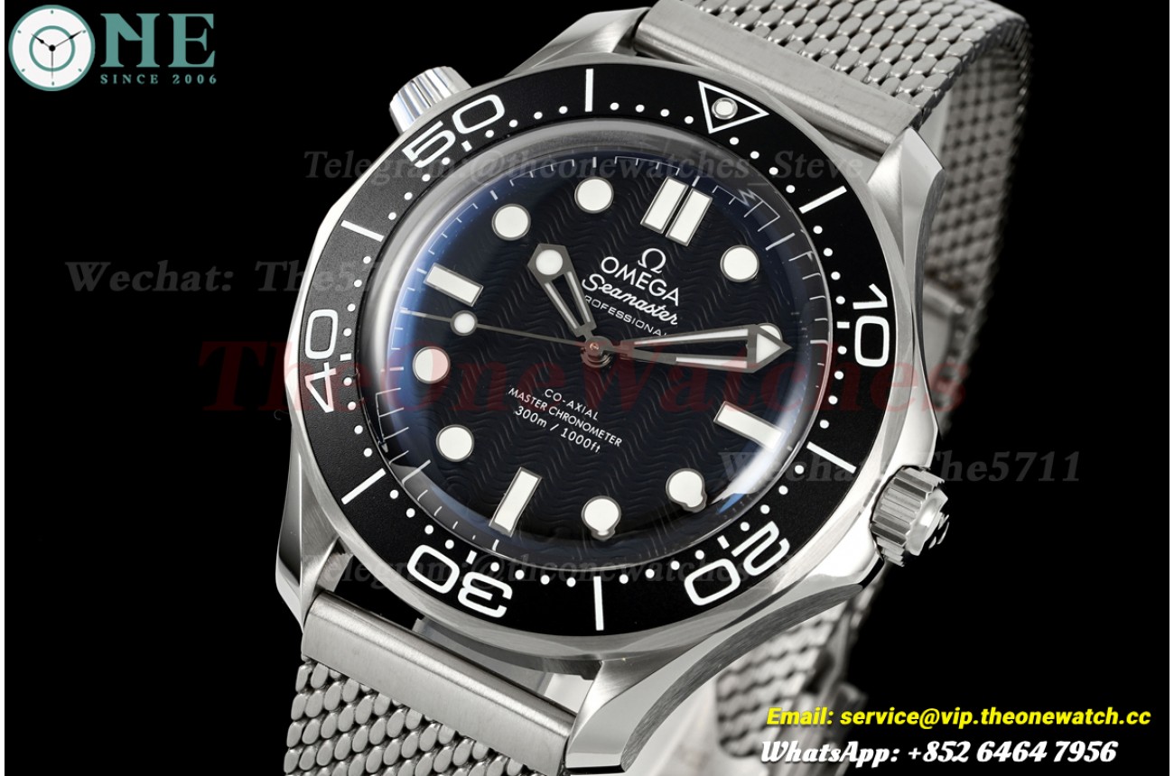 Seamaster 300m 42mm SS/SS Black Textured/Dot Dial ORF OR8806 Super Clone