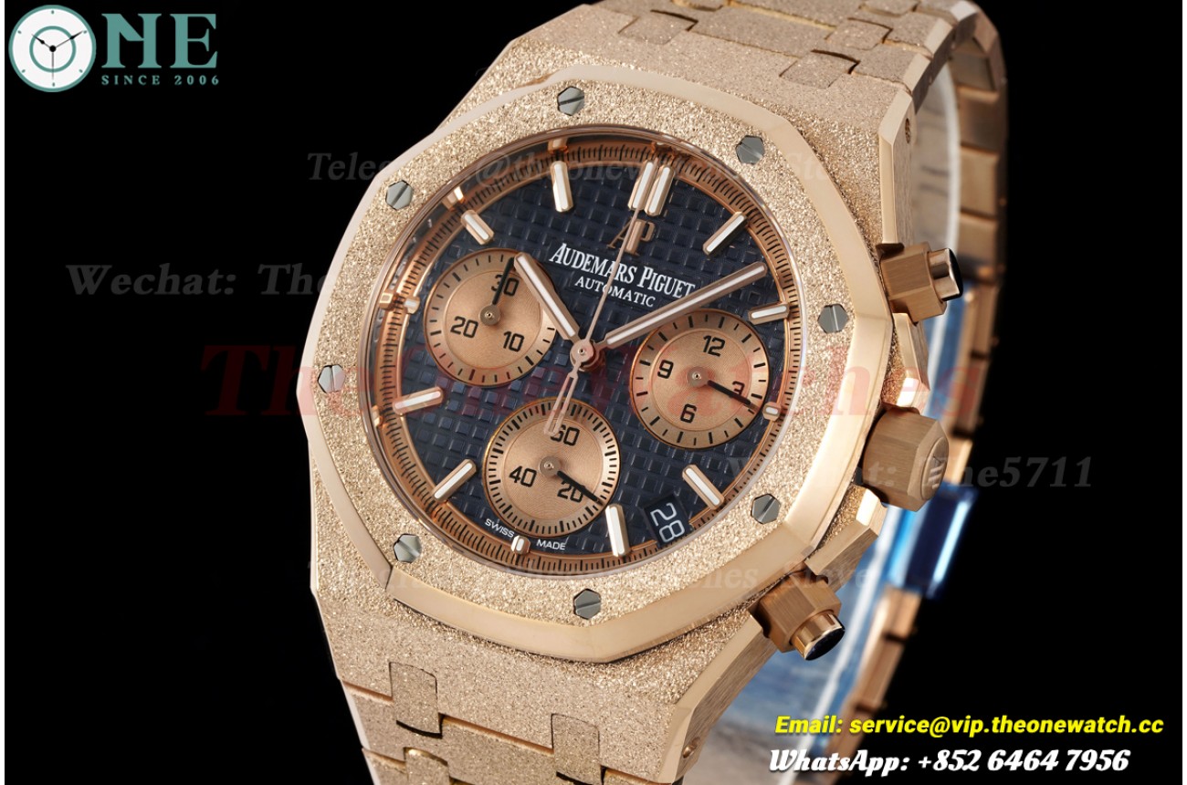 Royal Oak Chrono 26239OR Frosted 41mm RG/RG Blue Dial APS SH4401 Super Clone
