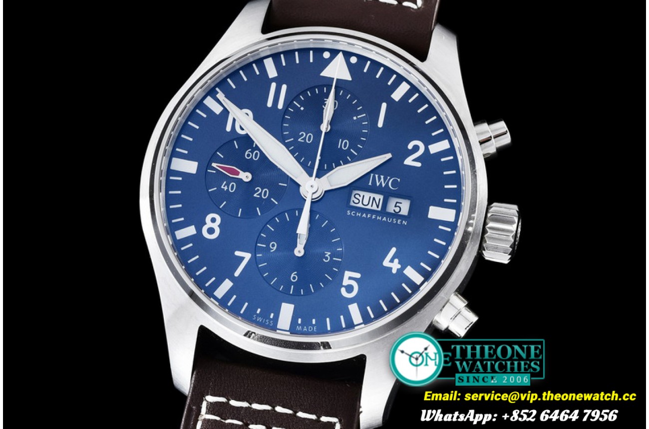 IWC - 3777 Pilot Chrono SS/LE Blue 7750
