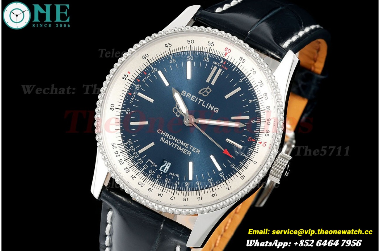 Navitimer 38m Black SS/LE Blue Dial TF A2824