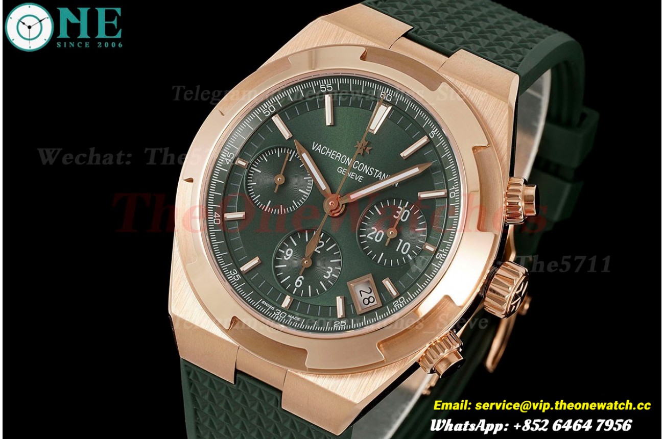 Overseas 5520V 42.5mm RG/RU Green Dial 8F A7750 Mod