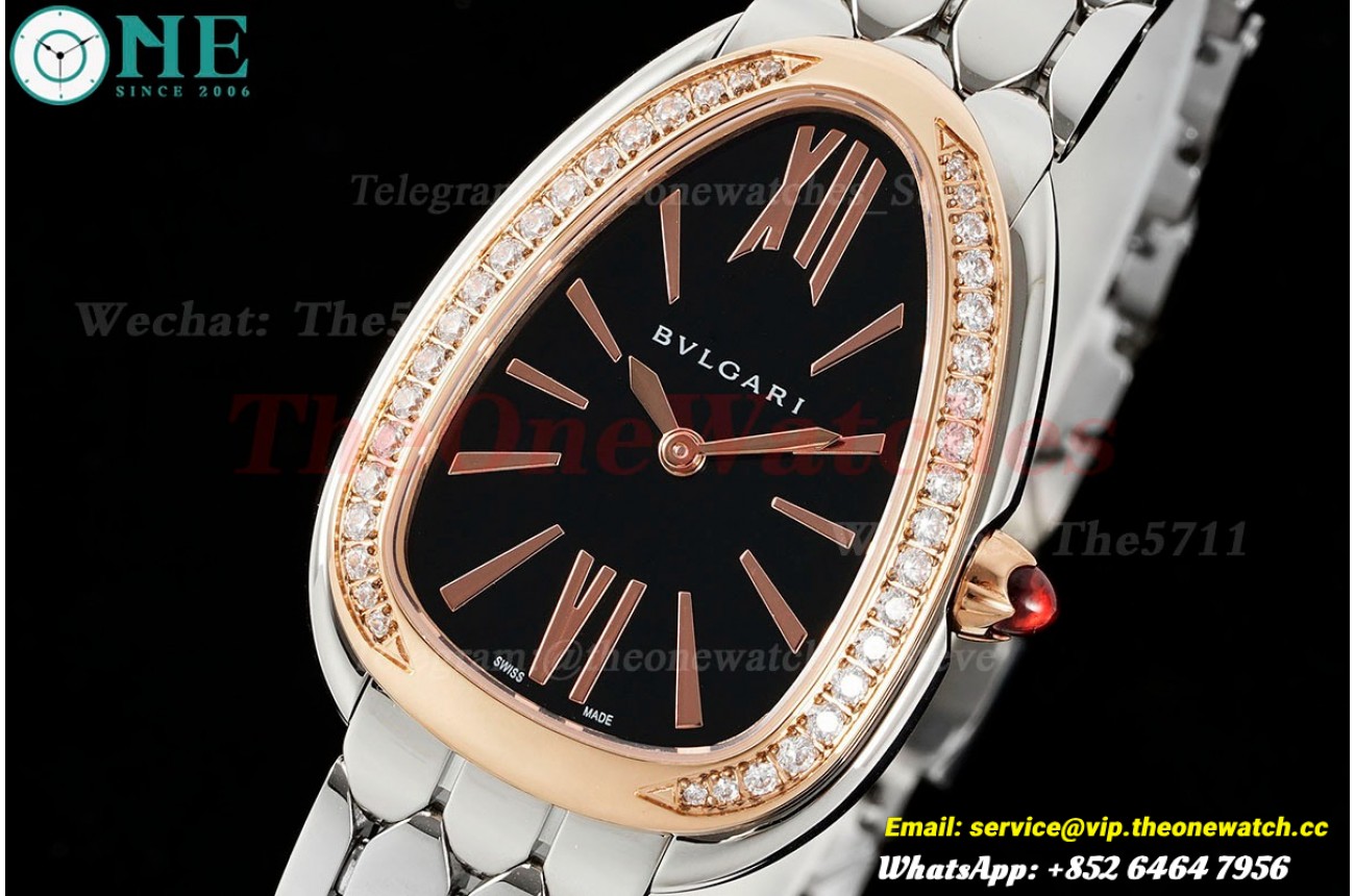 Serpenti Seduttori 33mm Dia SS/SS Black Dial BVF Swiss Qtz