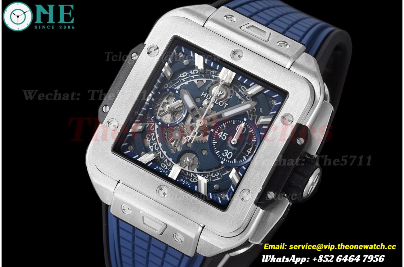 Square Bang Unico 42mm Ti/RU Blue Skeleton Dial BBF HUB1280A