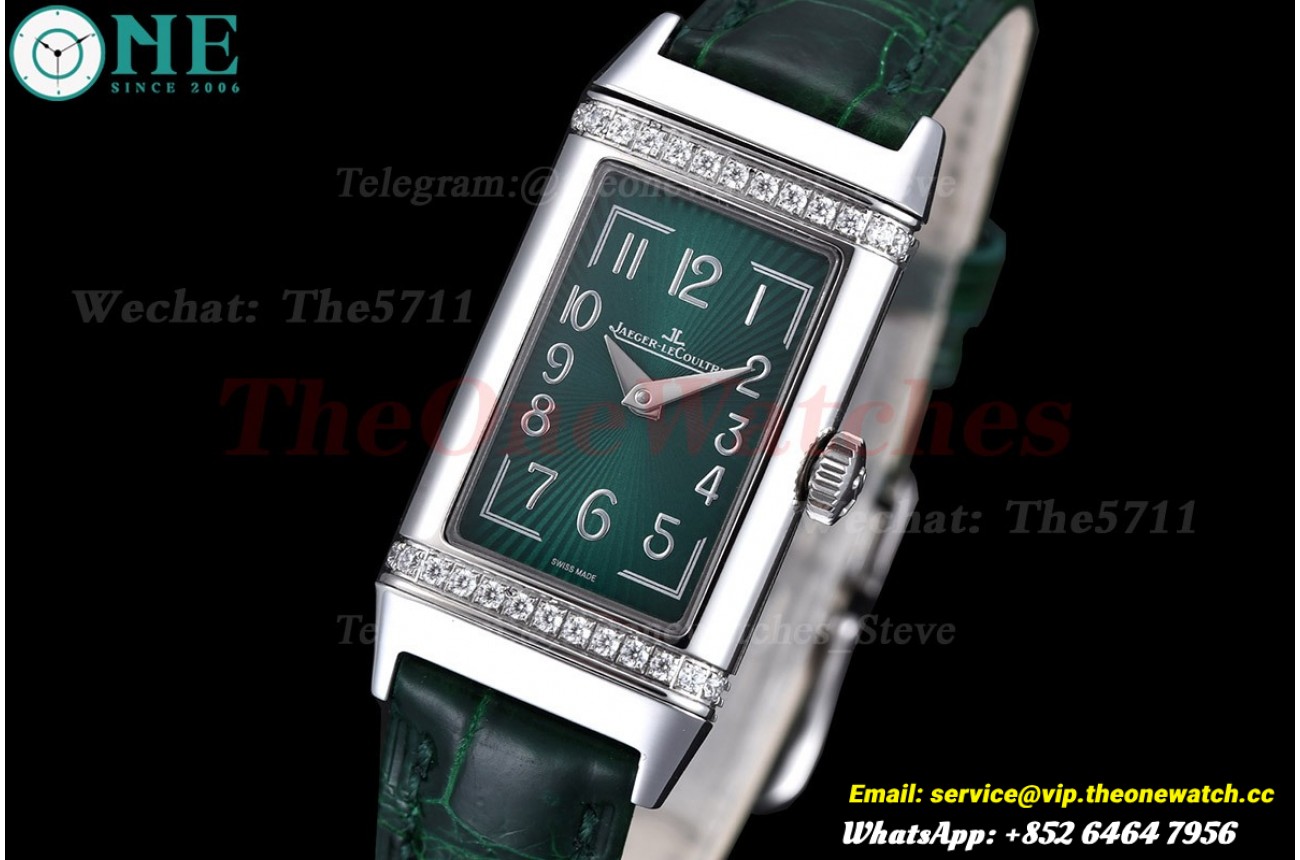 Reverso 20mm Diamond Bezel SS/LE Green Dial RXW Qtz