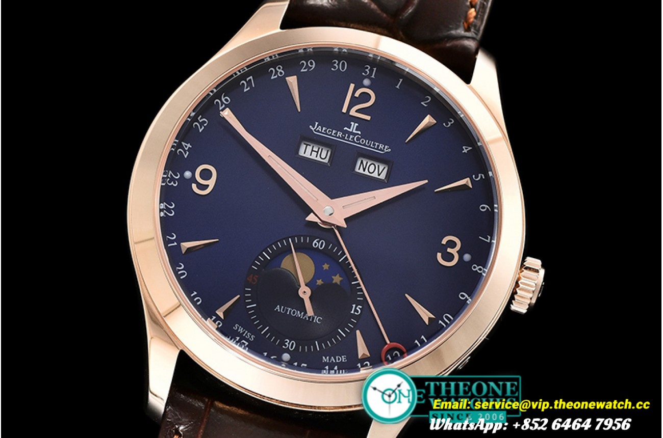 Jaeger LeCoultre - Master Ultra Thin Moonphase RG/LE Blue KMF MY9015 Mod