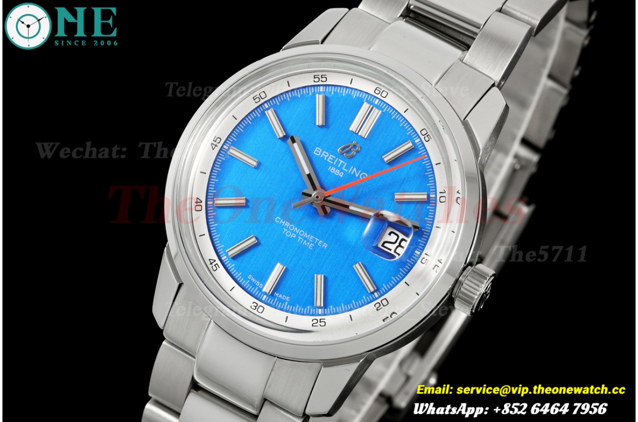 Top Time B31 38mm SS/SS Blue/Stk Dial Red Hand BLF AB31