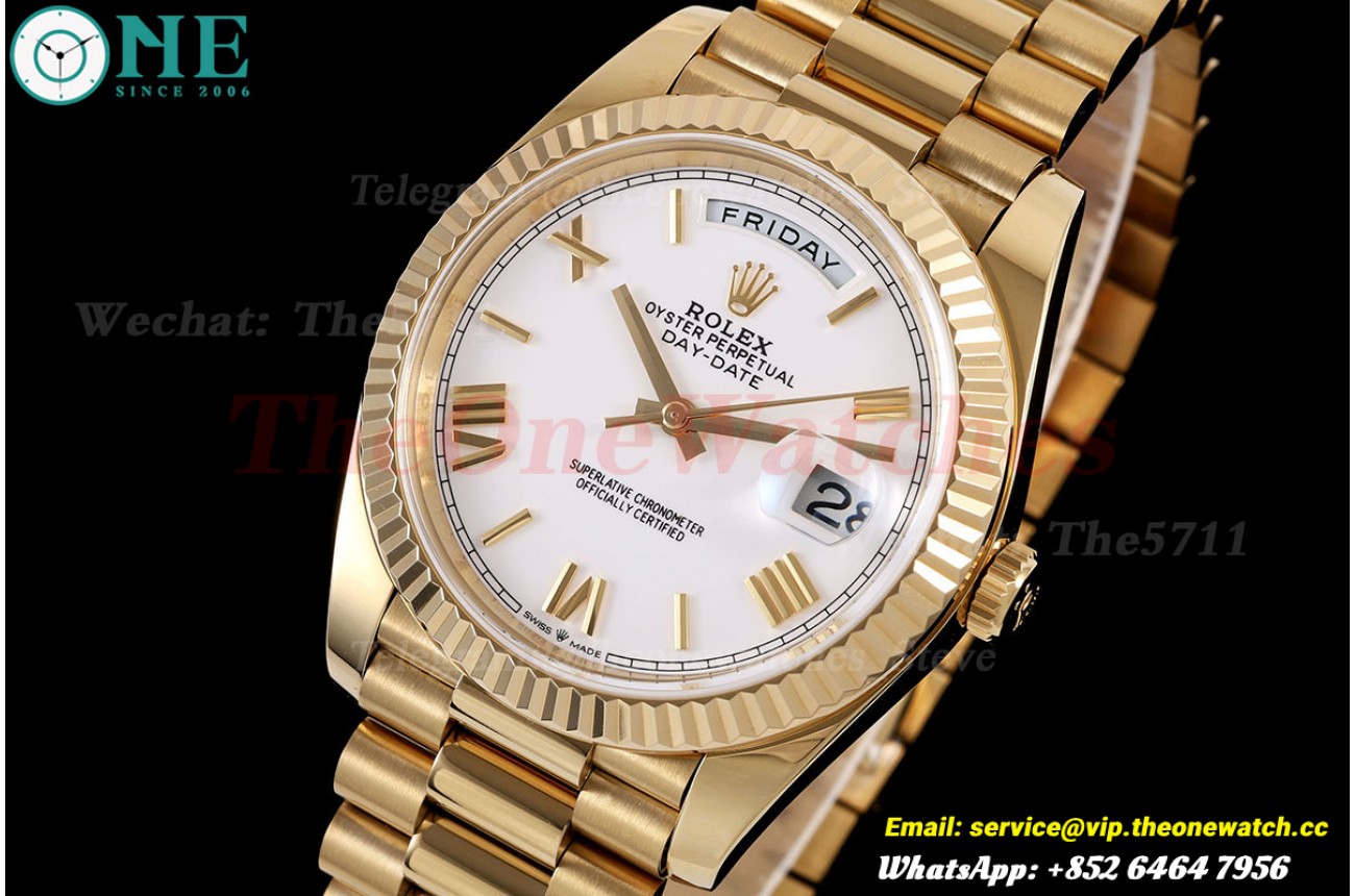 DayDate 228238 40mm YG/YG White/Rmn TMF VR3255 (Gain Weight)