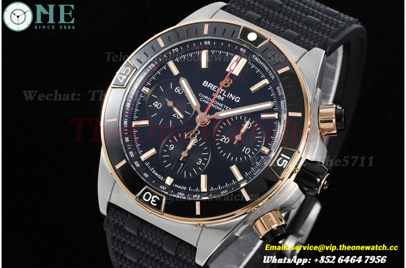 Super Chronomat B01 44MM SS/RU Black/Stk Dial BLF A7750