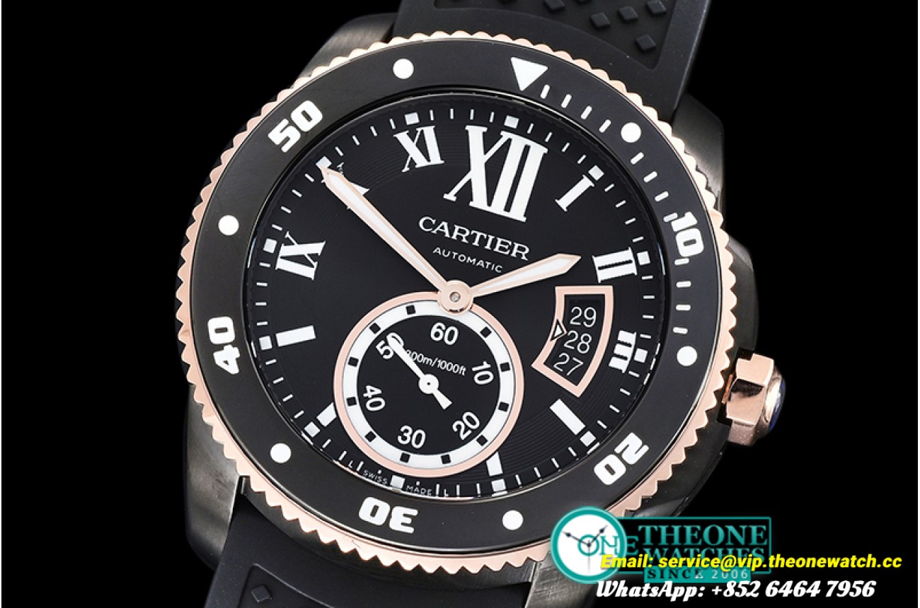 Cartier - Calibre de Cartier DLC/RG/RU Blk JJF 1:1 Asia 23J Mod