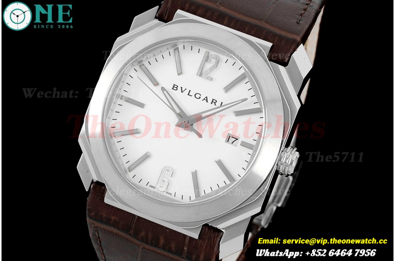 OCTO Solotempo 41mm SS/LE White dial On Brown Strap BVF V3 A191
