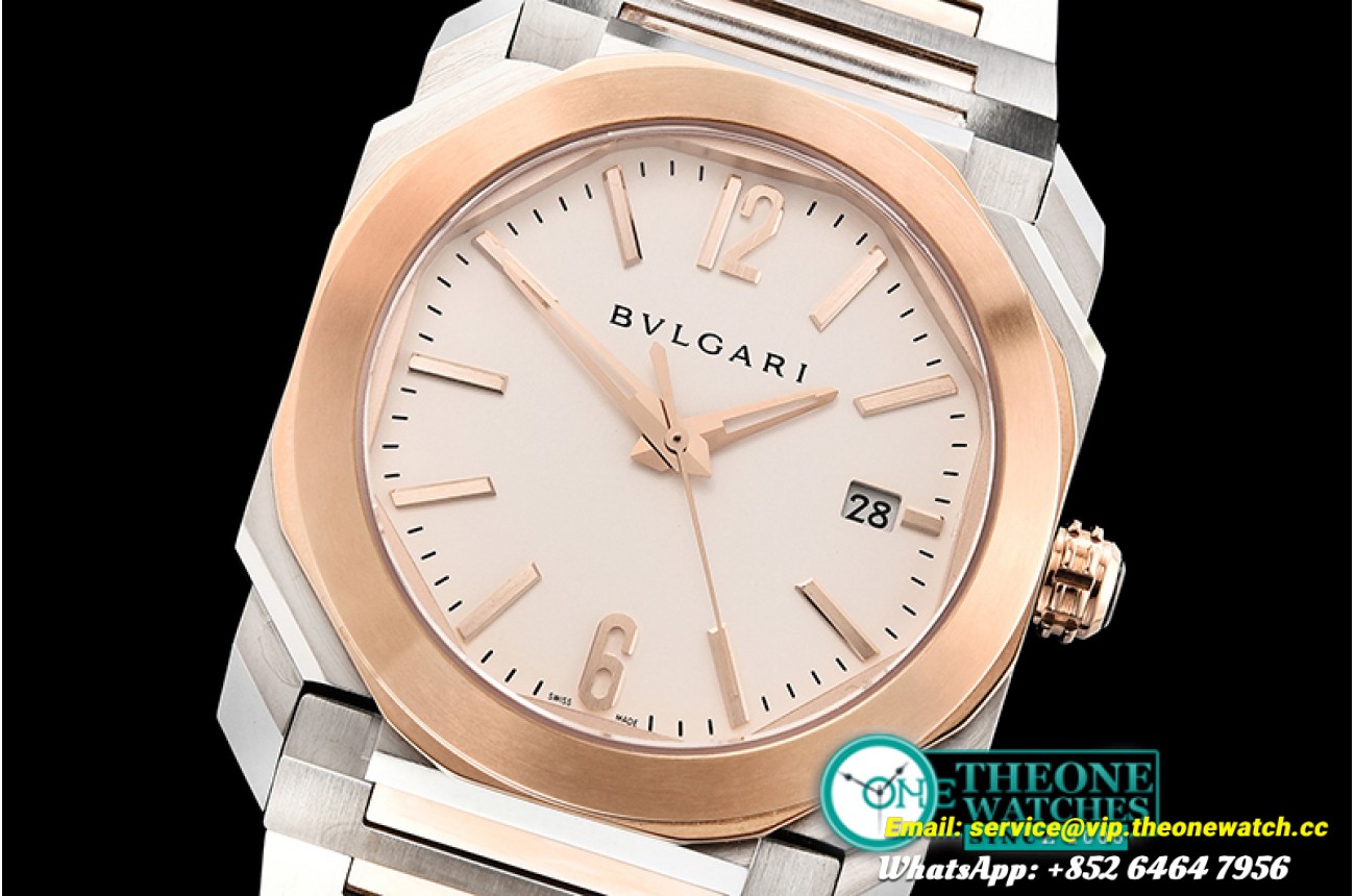 Bvlgari - Octo 41mm Automatic RG/SS White BVF Miyota 9015
