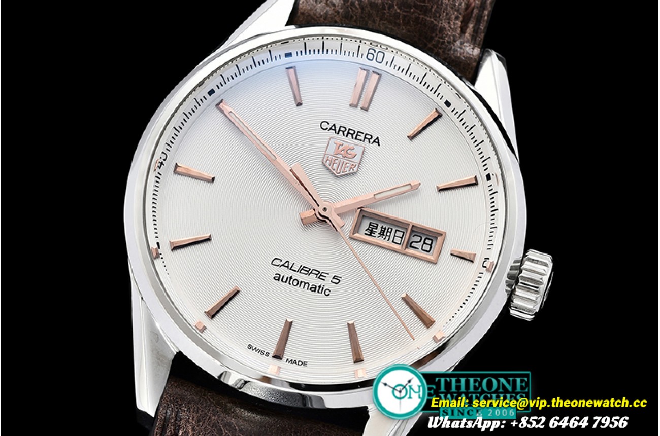 Tag Heuer - Carrera Calibre 5 Automatic SS/LE Wht/R ANF Asia 2824