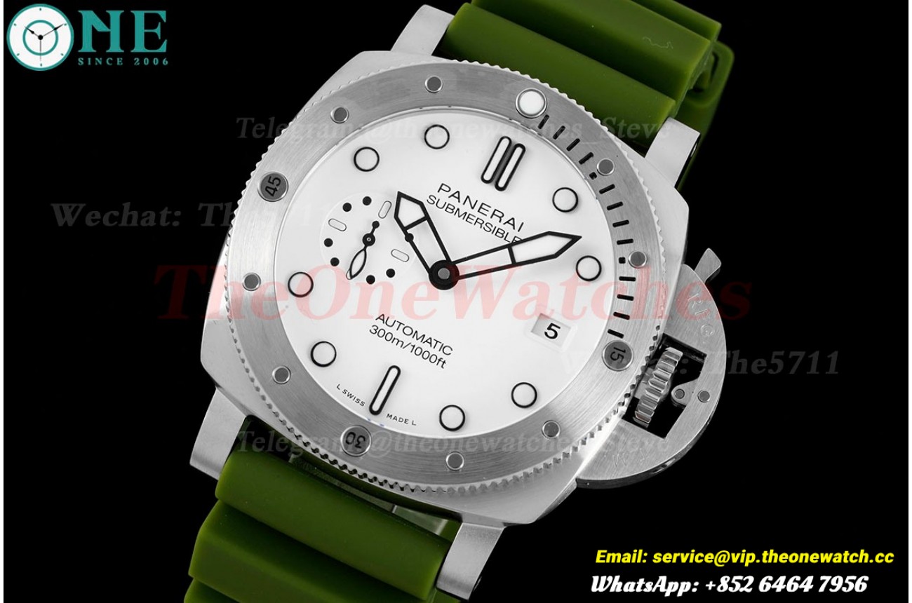 Submersible PAM1226 44mm SS/RU White Dial TTF P9010