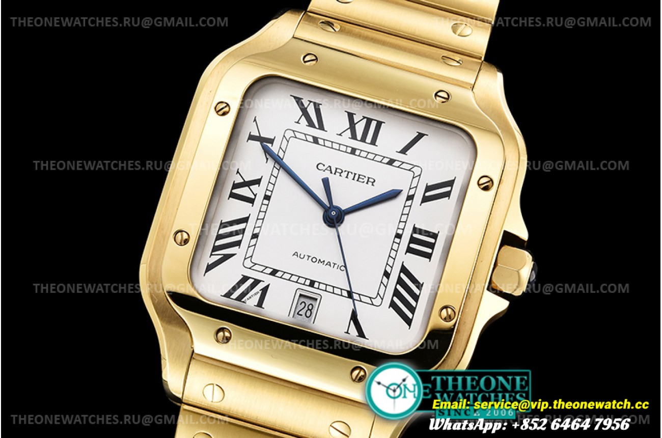 Cartier - Santos De Cartier Mens XL YG/YG White 3KF MY9015