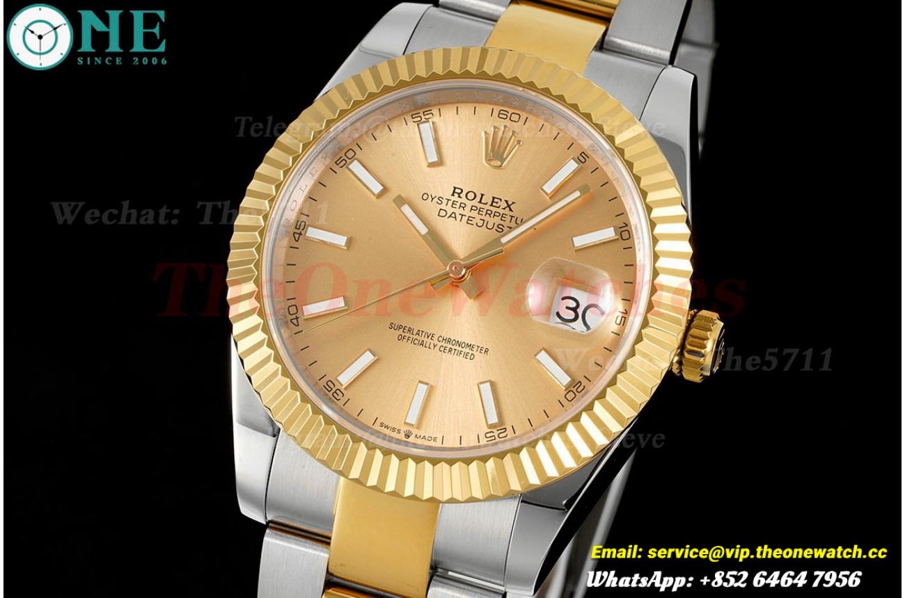 Datejust 41mm Gold/Stk SS/YG Oyster 904L DIW A3235