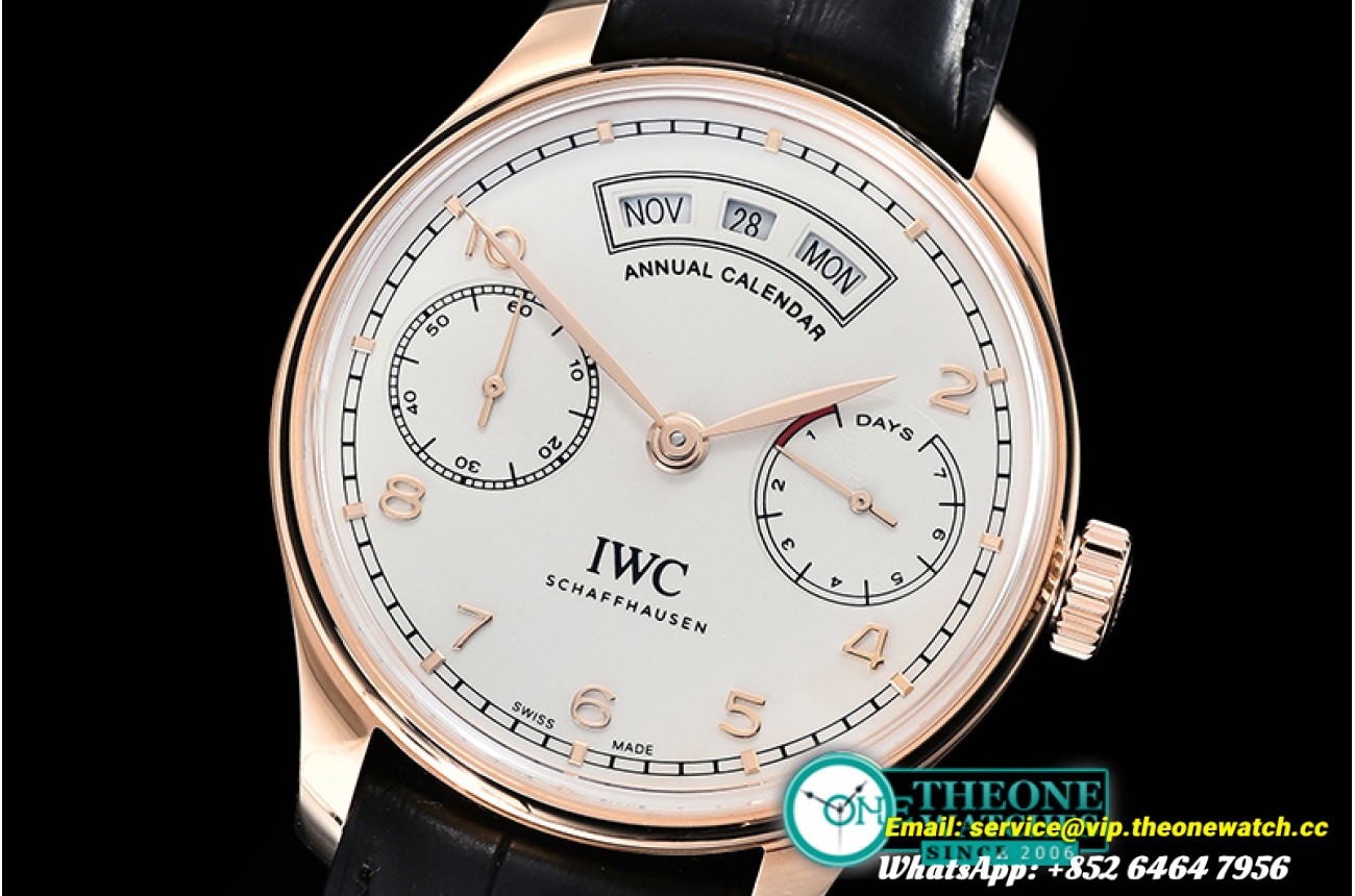 IWC - Portugieser Annual Cal IW503502 RG/LE Wht ZF A52850