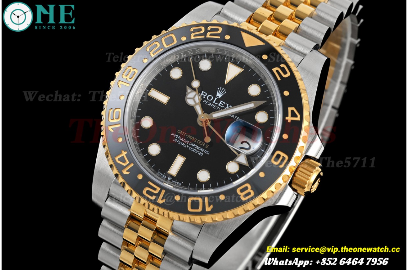 GMT Master II 126713 GRNR Jub 40mm SS/YG Black Dial RCF SH3285