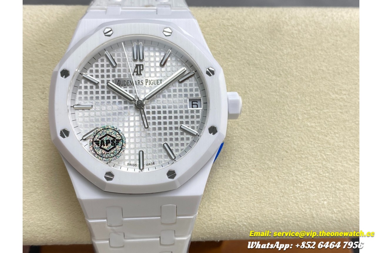 Royal Oak 41mm 15500 White Ceramic/Cer Silver Dial APSF SA4302 Super Clone