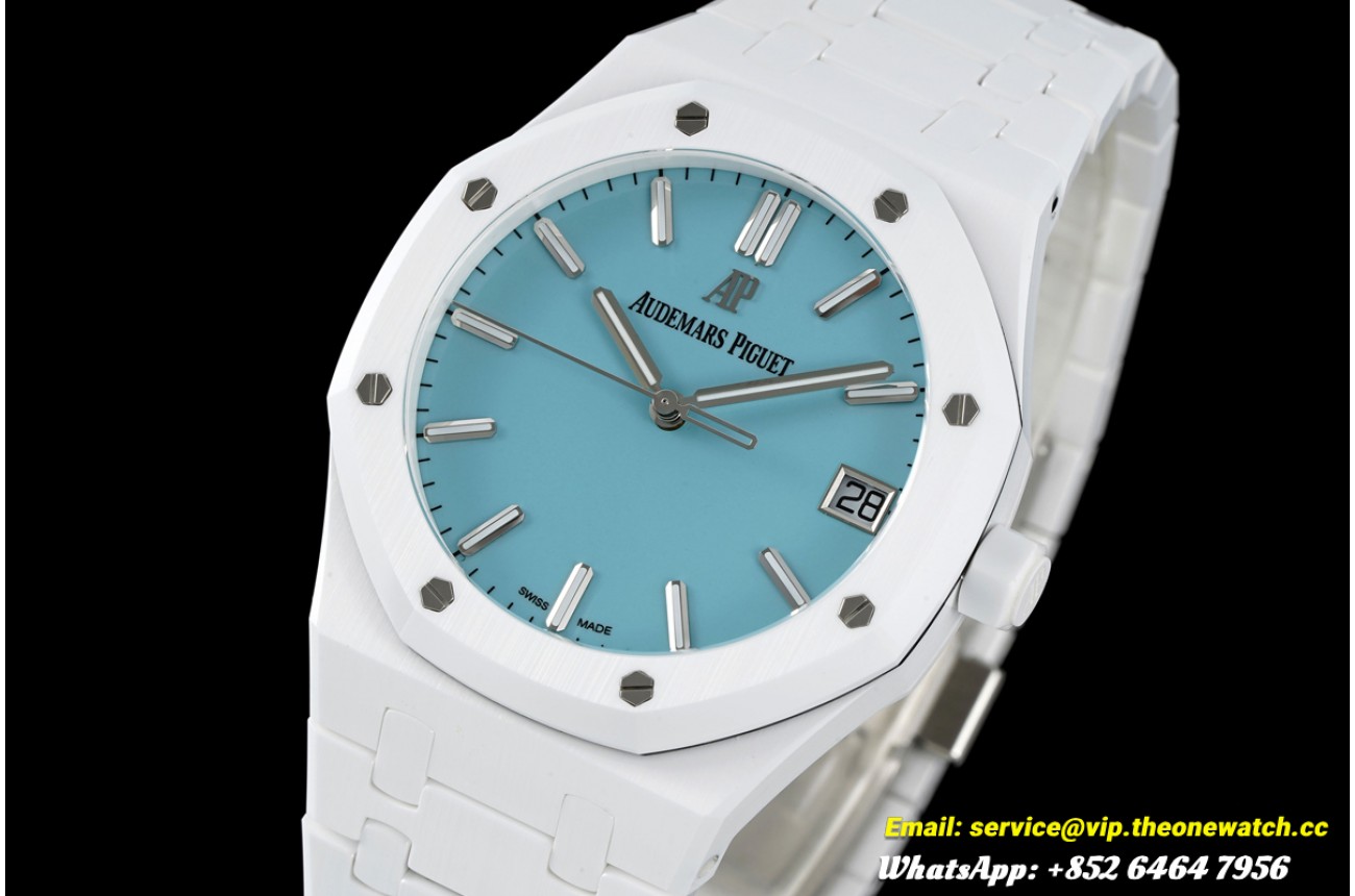 Royal Oak 41mm 15500 White Ceramic/Cer Blue Dial APSF SA4302 Super Clone
