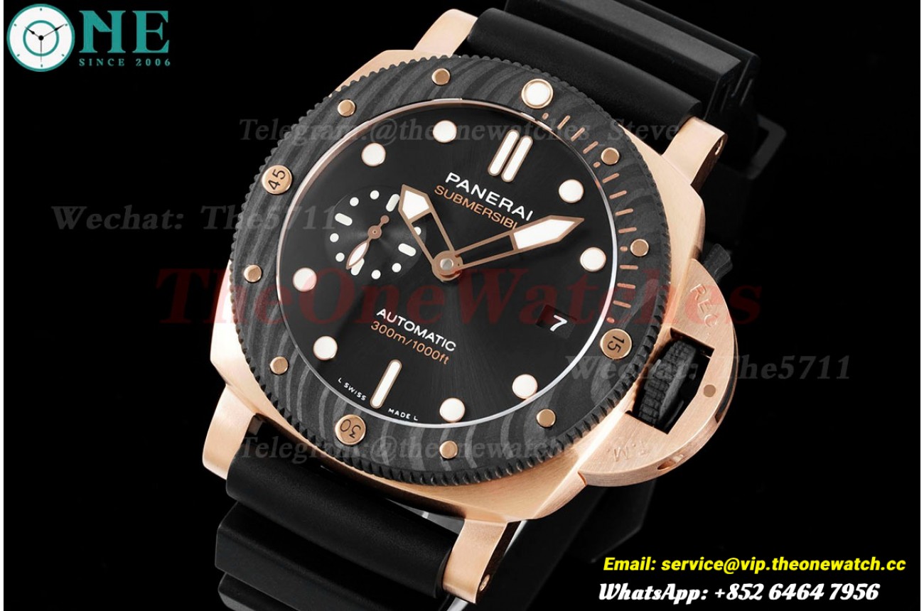 Submersible PAM1070 44mm RG/RU Black Dial VSF P900