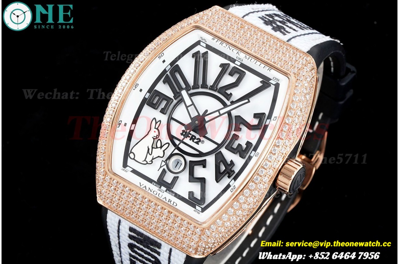 Vanguard Mens #FR2 Dia RG/LE White Dial ABF A2824