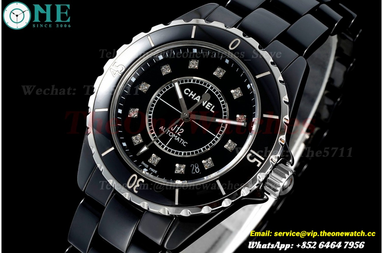 J12 38mm Black Ceramic/Cer Black/Dia HTF A2892