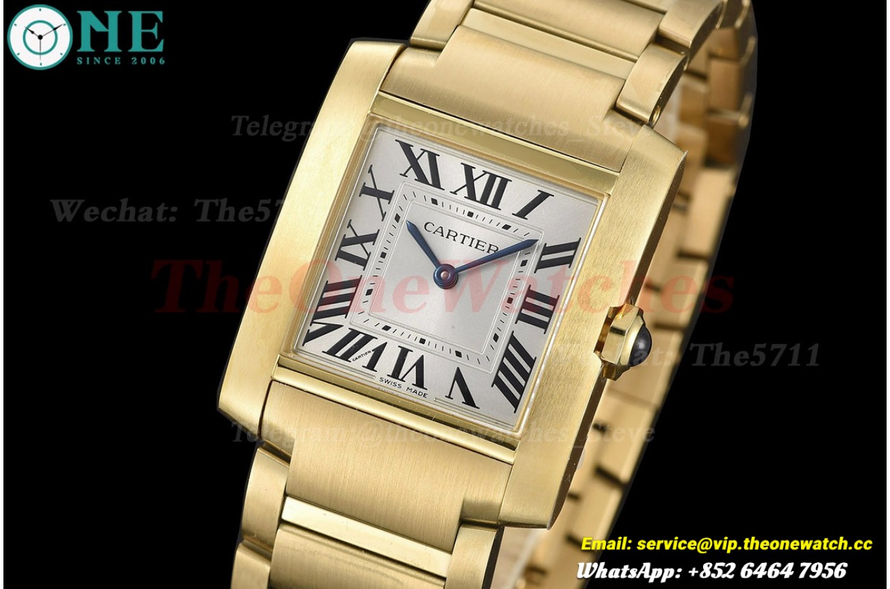 Tank Française 27mm YG/YG Silver Dial 8848F Quartz