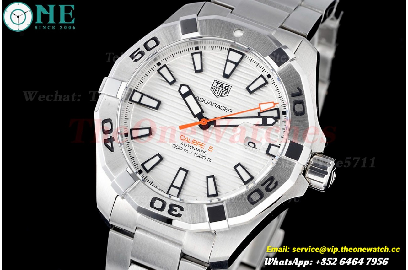 Aquaracer Caliber 5 43mm SS/SS White TARF SW200