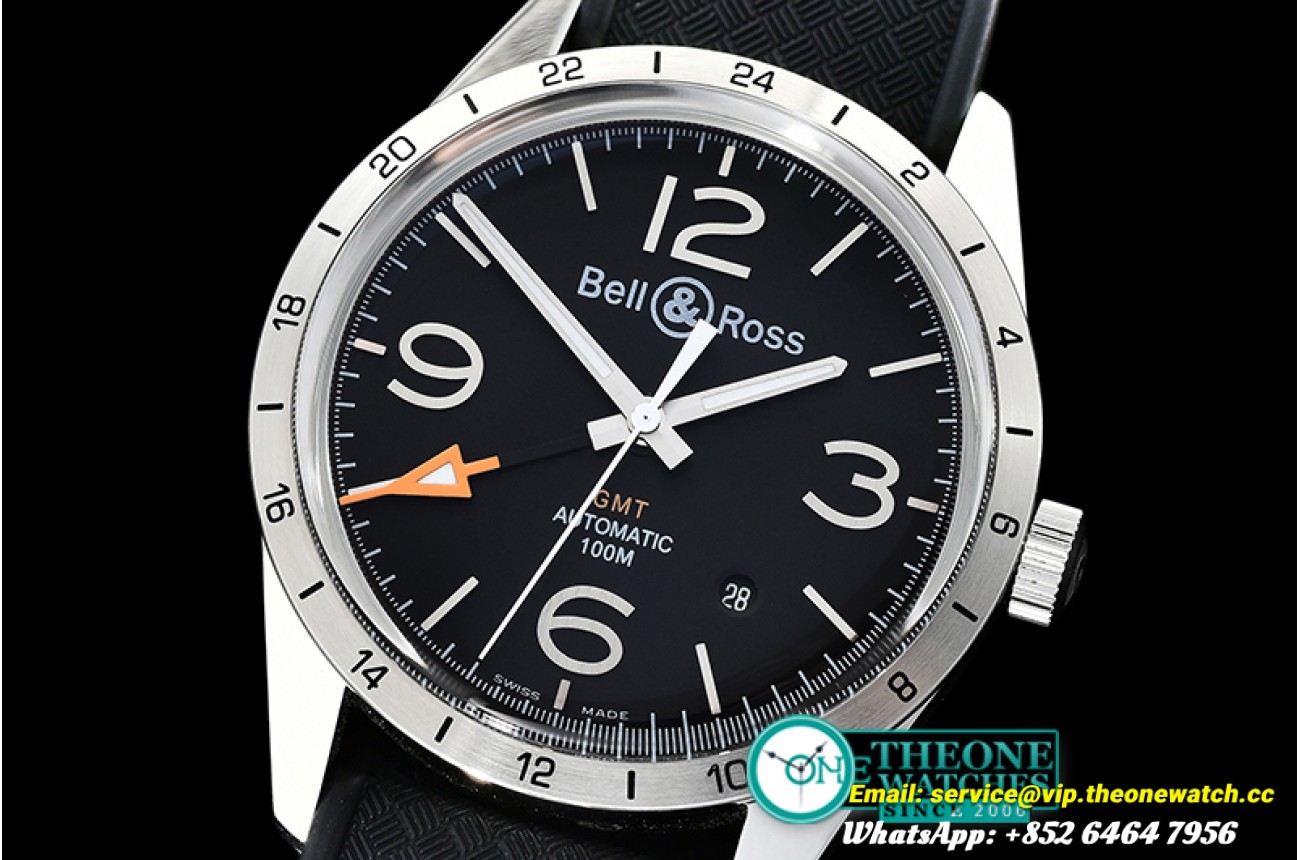 Bell & Ross - Bell Ross BR123 GMT 24H SS/RU Black Asia 2836 Mod