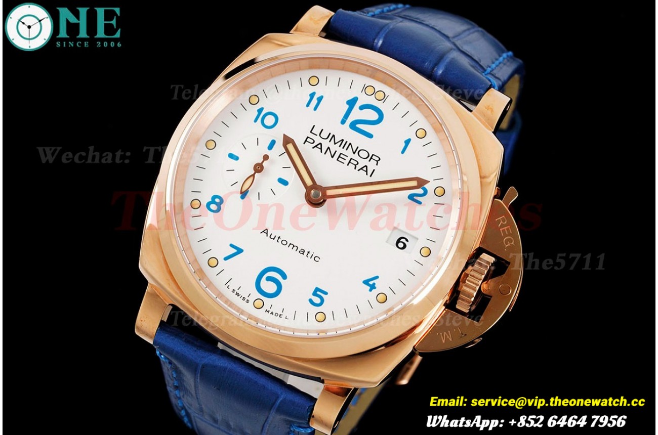 Luminor Due PAM756 38mm RG/LE Wht/Blue VSF Asia XXXIV