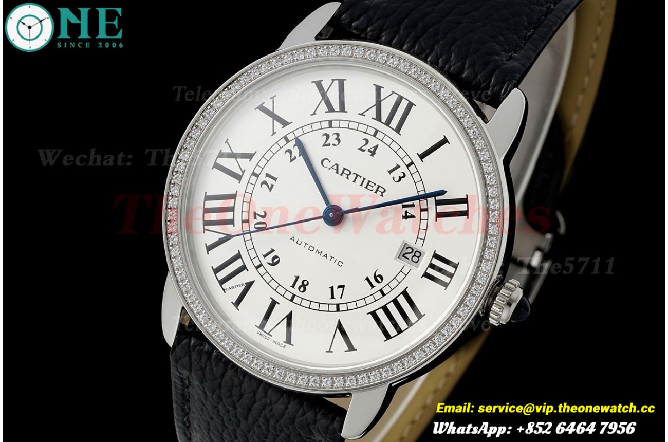 Ronde Solo Date 42mm Dia SS/LE White Dial AF MY9015