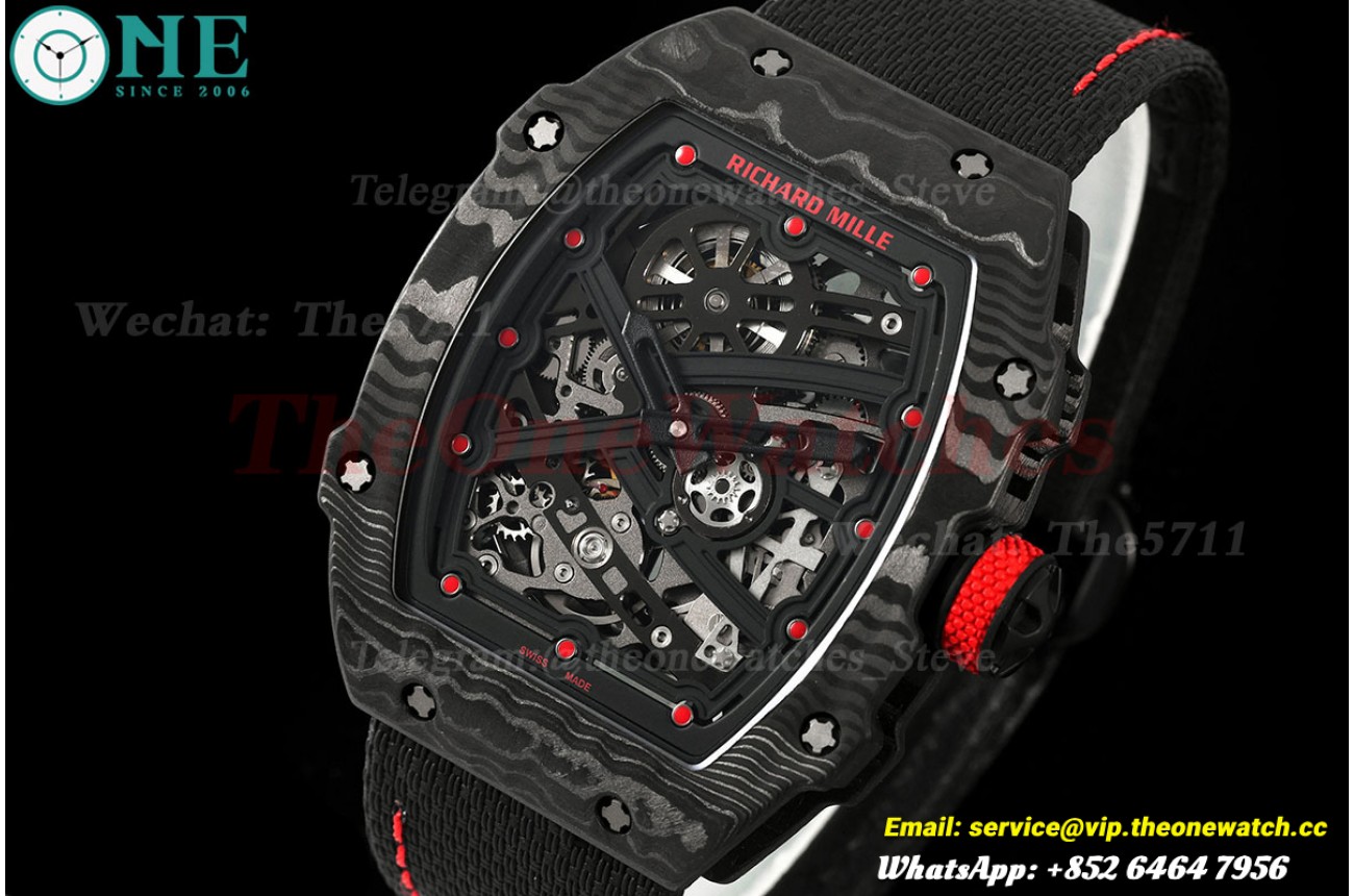 RM67-02 Black NTPT Black Skeleton Dial on Black Velcro strap AVF V2 CRMA7