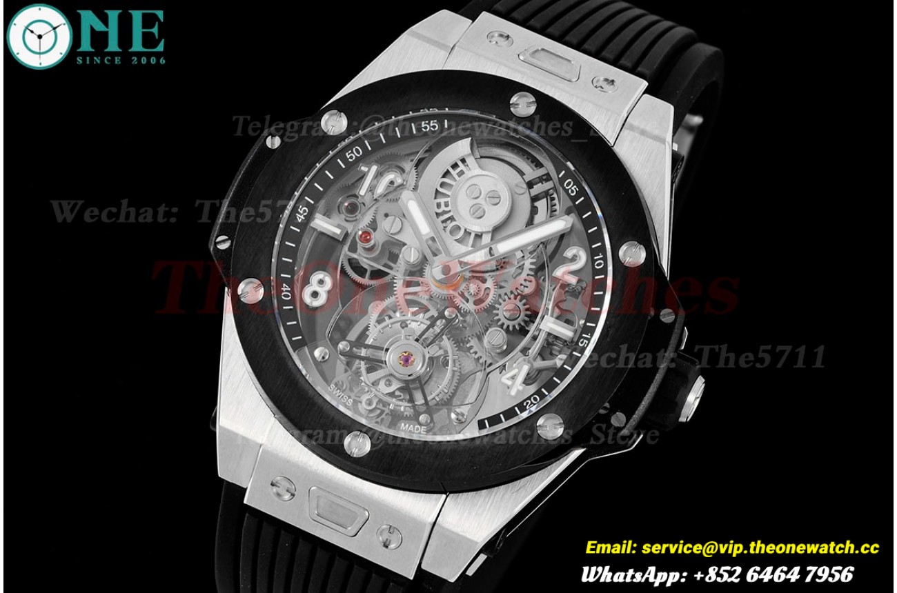 Big Bang Unico Tourbillon 45mm Ceramic Bezel SS/RU HBF HW6035