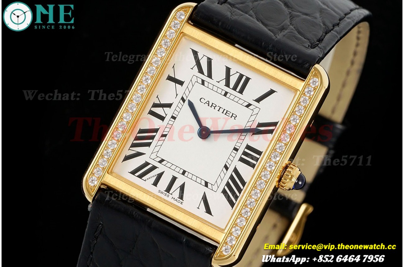 Tank Solo 27.4mm Dia YG/LE White Dial AF Quartz