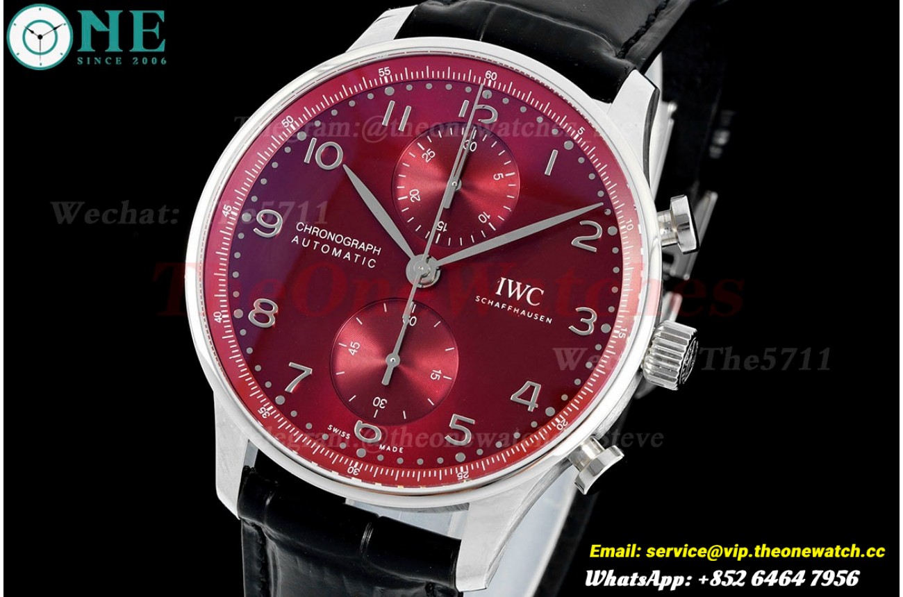 Portuguese Chrono 41mm Red Dial On Black Strap SS/LE V6SF A69355