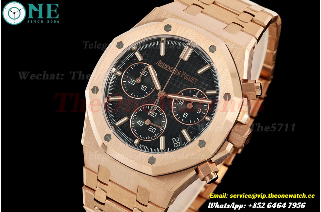 Royal Oak Chrono 26240OR 41mm RG/RG Black Dial DDF DD4401 (Weighted Approx.205g)