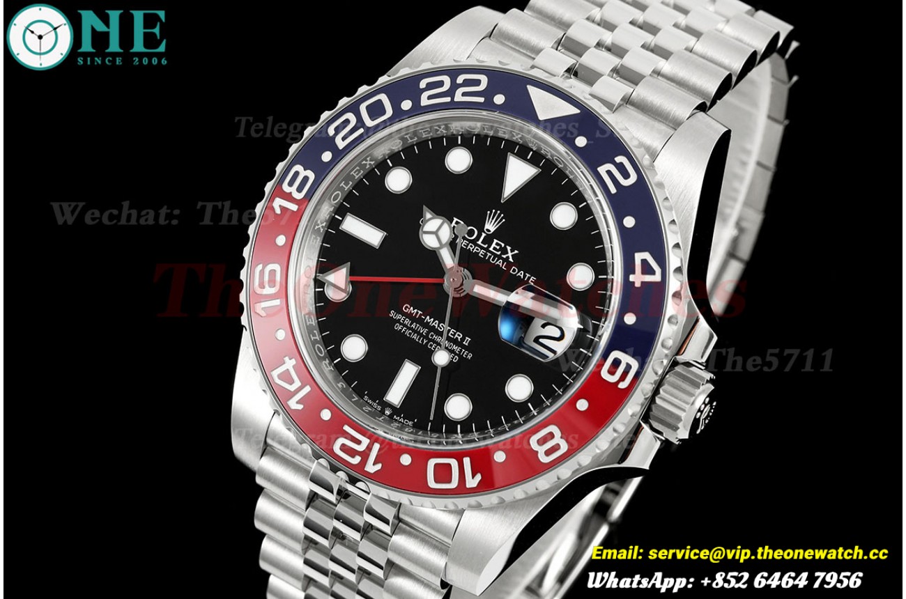 GMT Master II 126710 Pepsi Jub 40mm SS/SS Black VF V3 DD3285 Super Clone