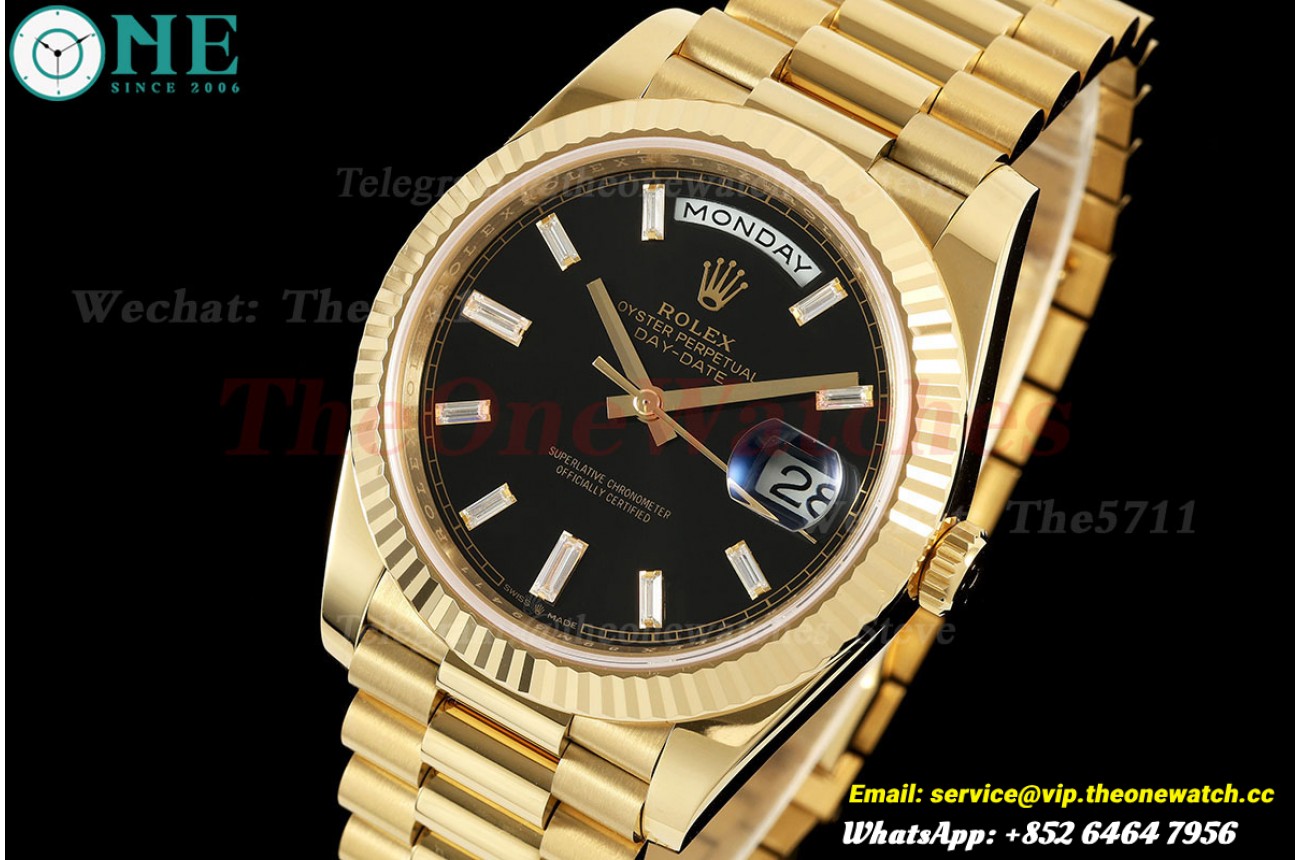 DayDate 228238 40mm YG/YG Black/Dia RCF VR3255 (Weighted Approx.210g)