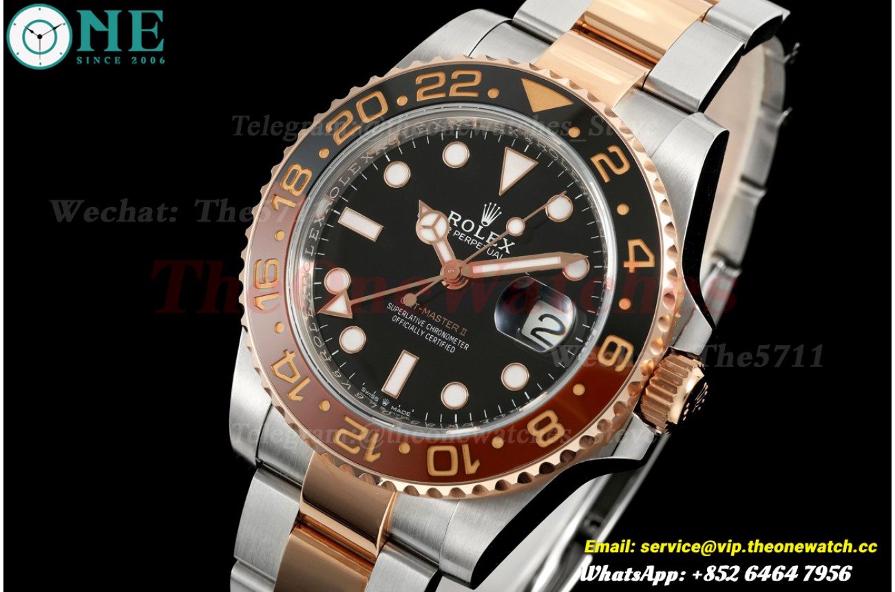 GMT Master II 126711 Rootbeer Oys 40mm SS/RG Black Dial ARF V3 DD3285
