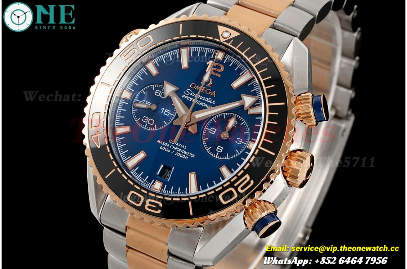 Planet Ocean 600m Chrono 45.5mm RG/SS Blue Dial VRF A9900