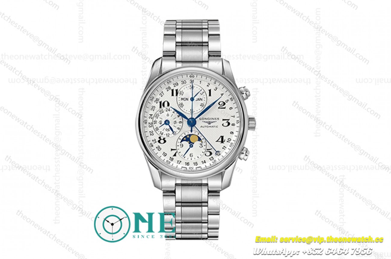 Longine - Master Master Complications Auto SS/SS Wht GLF Asian7751