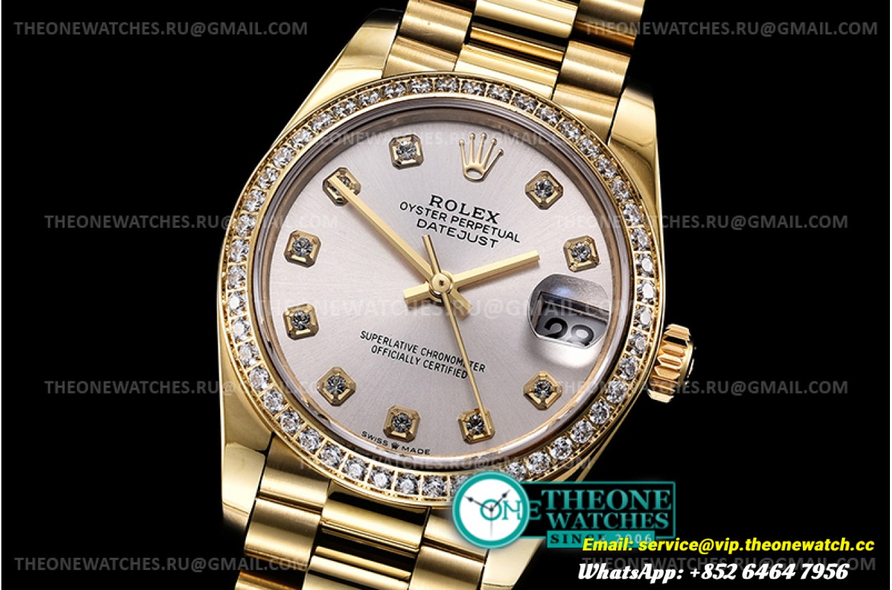 ROLEX - DATEJUST - LADY 31mm Pres Dm YG/YG Silv Wht Diam BP A2824