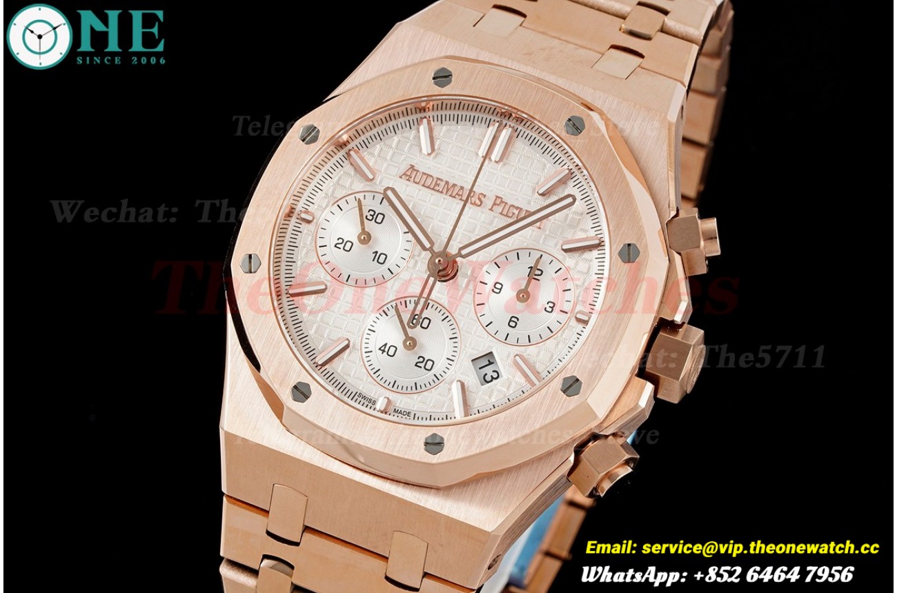 Royal Oak Chrono 26240 RG/RG White/Stk BF A7750